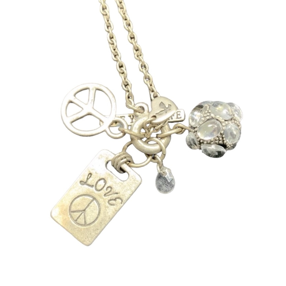 American Eagle Pewter & Glass Accent Necklace